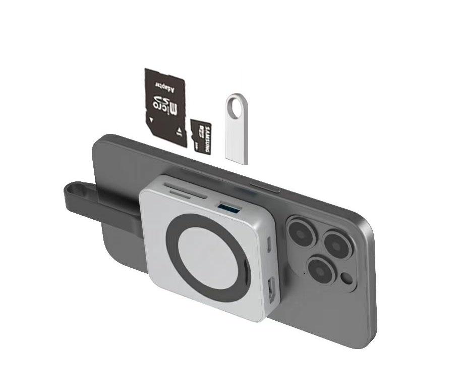 5in1 USB-C Multifunction Magnetic Rotating Bracket docking station (TZ506)